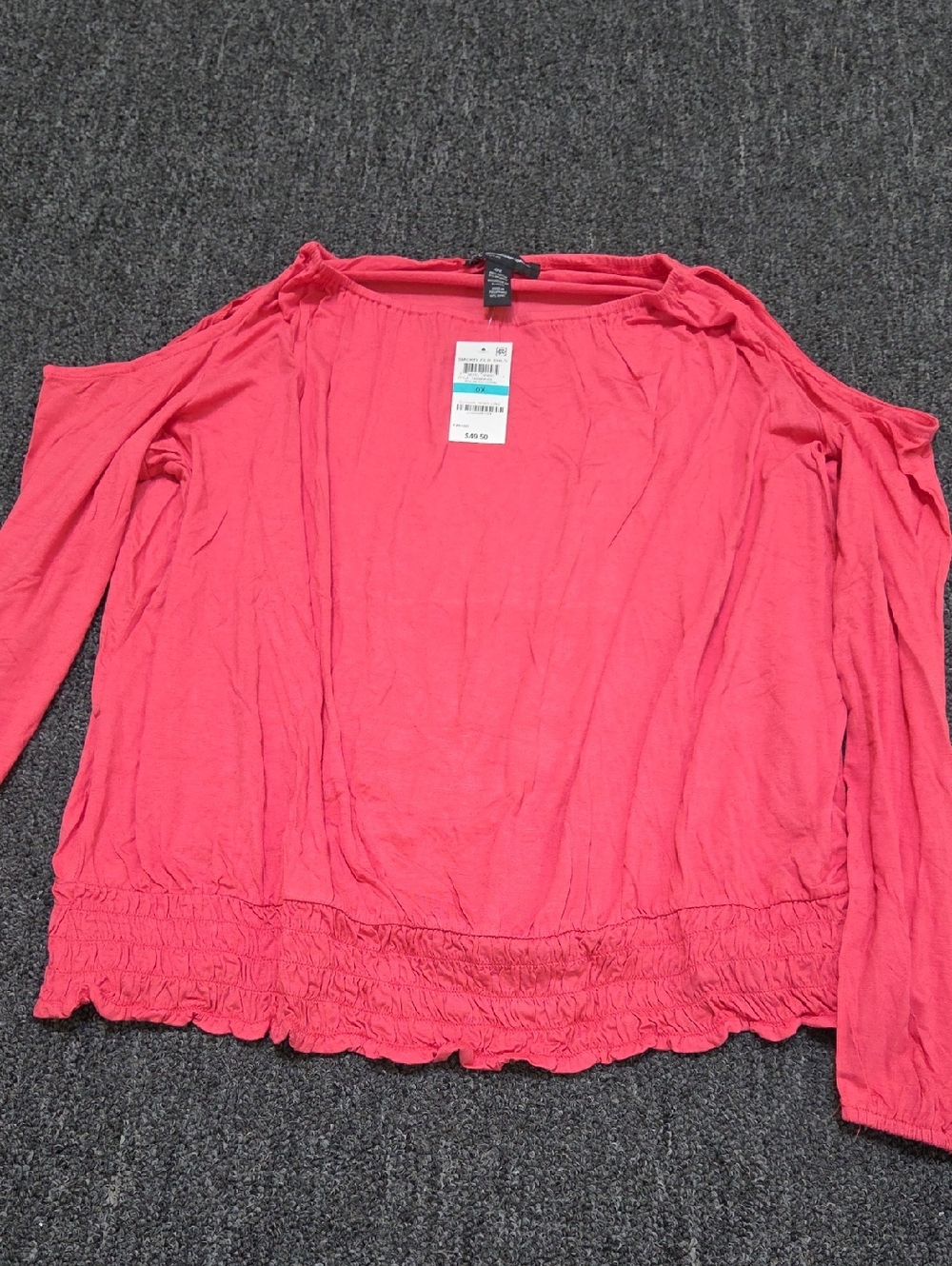 (#1) Women’s Cold-Shoulder Long Sleeve Top - Pink